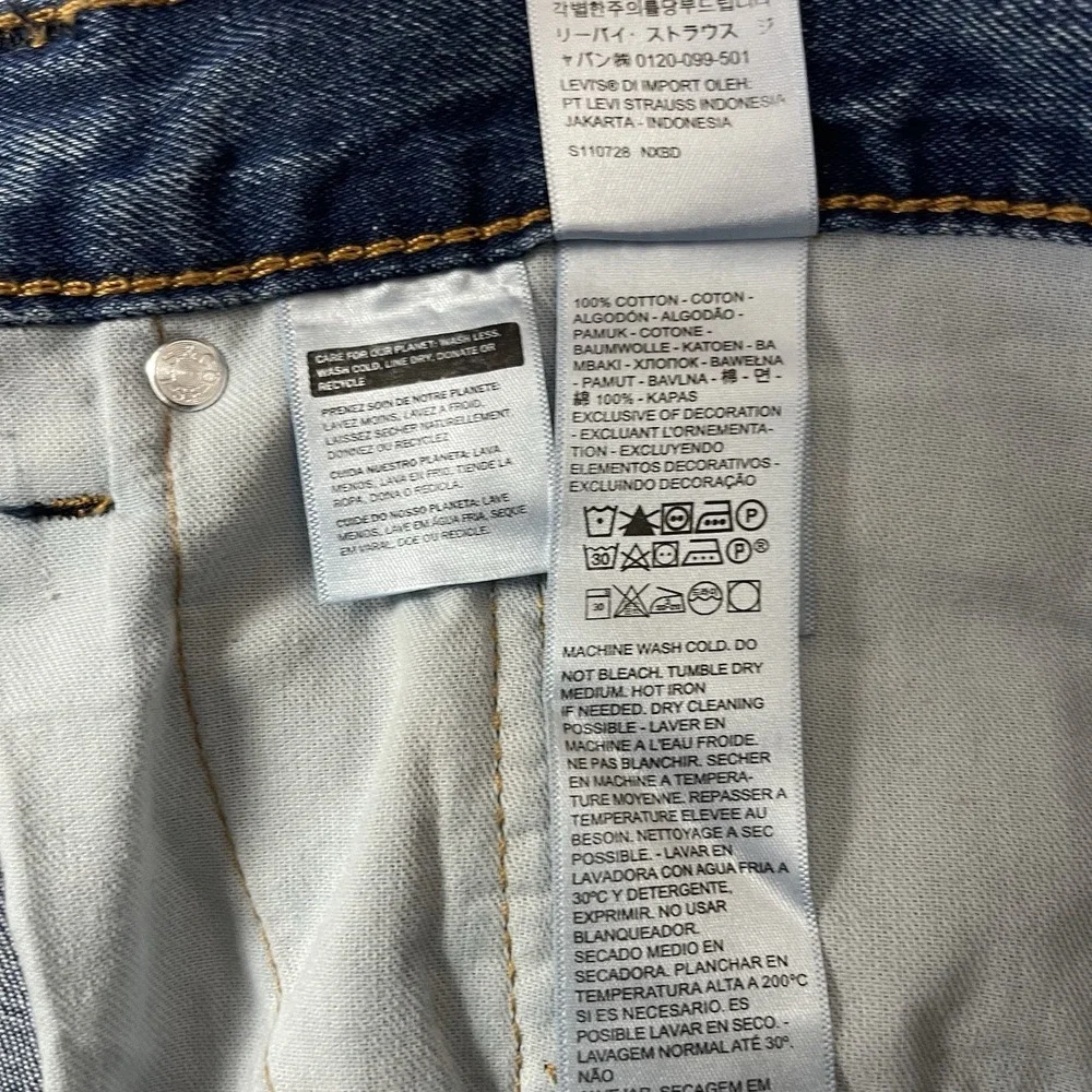 Levis 505 Jeans Mens 36x32 Blue Regular Fit Straight Medium Wash Denim Grunge